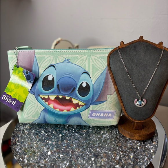 Disney Other - Disney Stitch Ohana bag w/matching necklace NWT